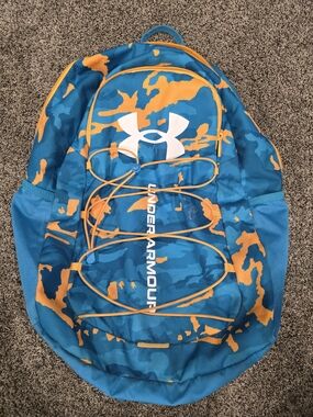 Under Armour Blue & Orange Camo Drawcord Backpack